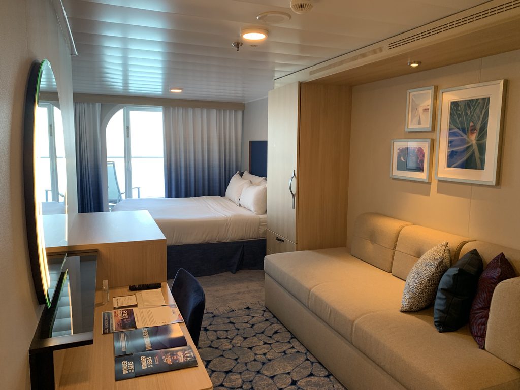 Ocean View Balcony stateroom aboard Utopia of the Seas
